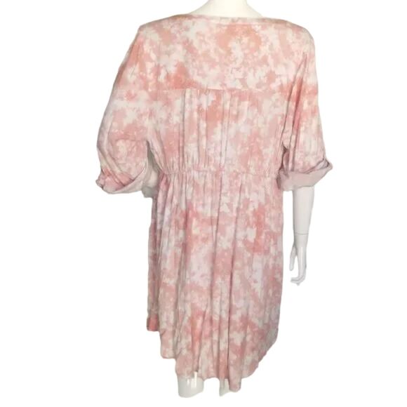 TORRID Shirt Dress, 3/3X, Pink/White, Tab Sleeves, Drawstring Waist, Zip Front - Picture 6 of 16
